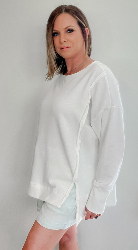 Chantilly Oversized Sweatshirt-White