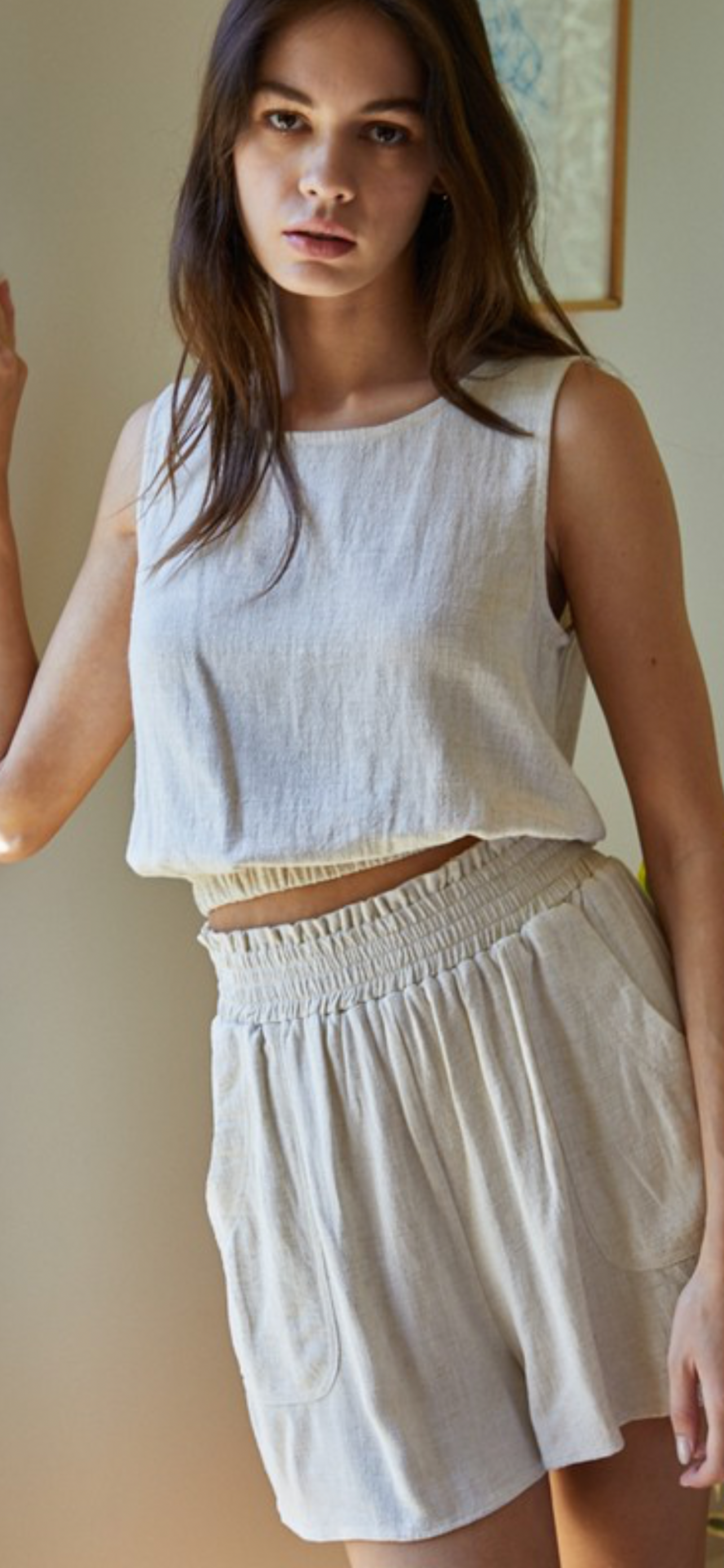 Camden Linen Crop Top