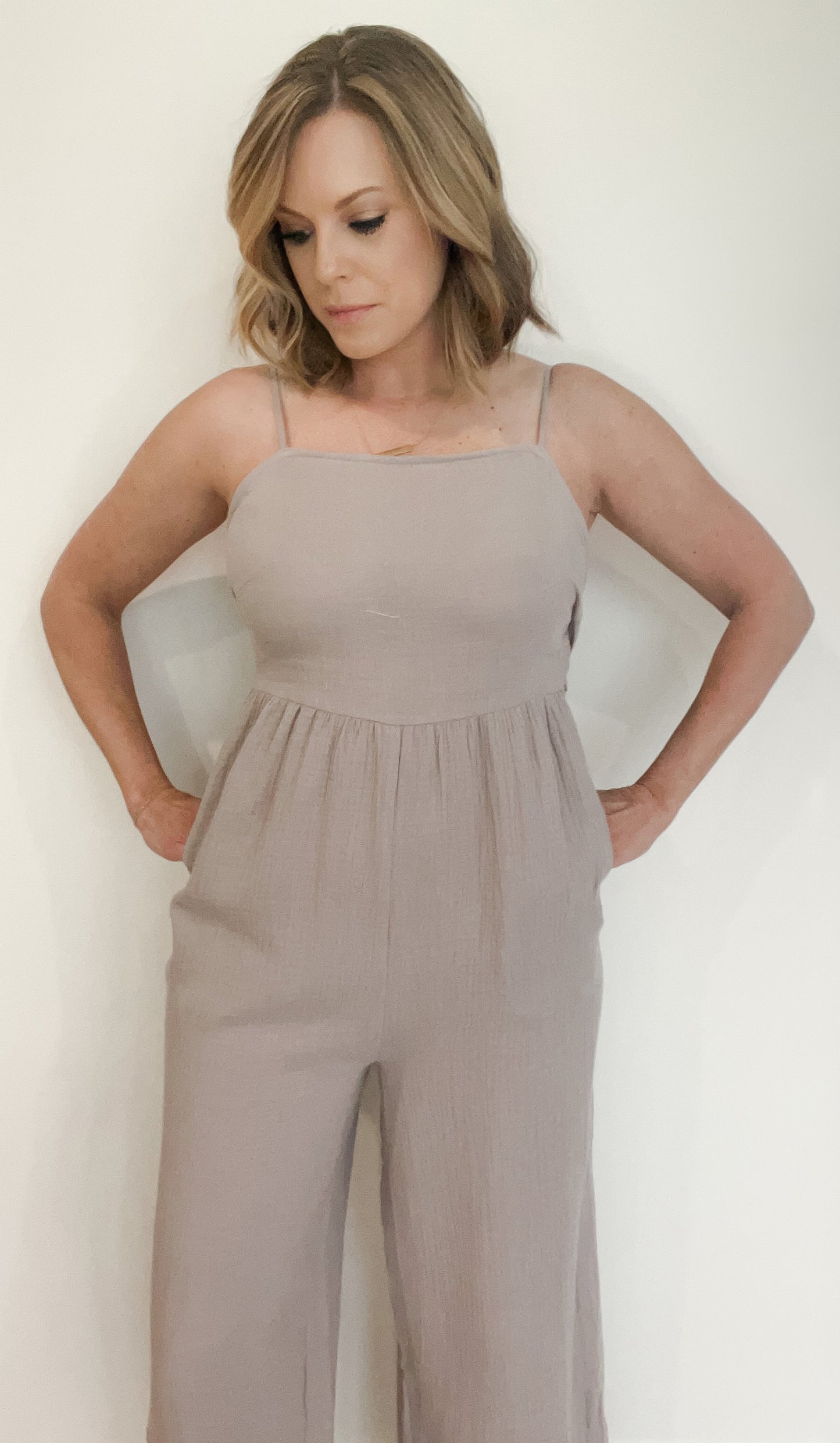 Haze Back Tie Cotton Jumpsuit