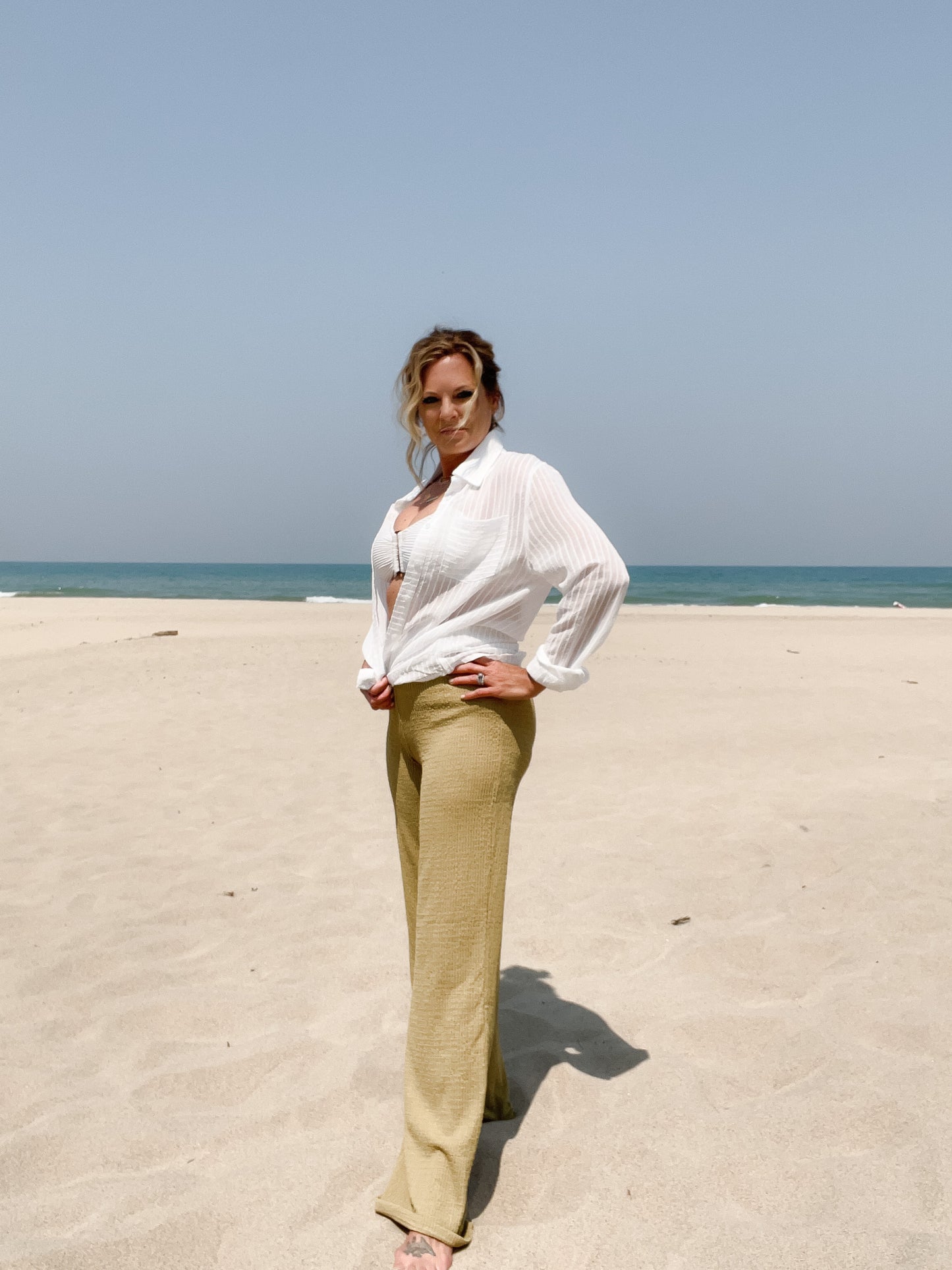 Lemon Grass Textured Pant
