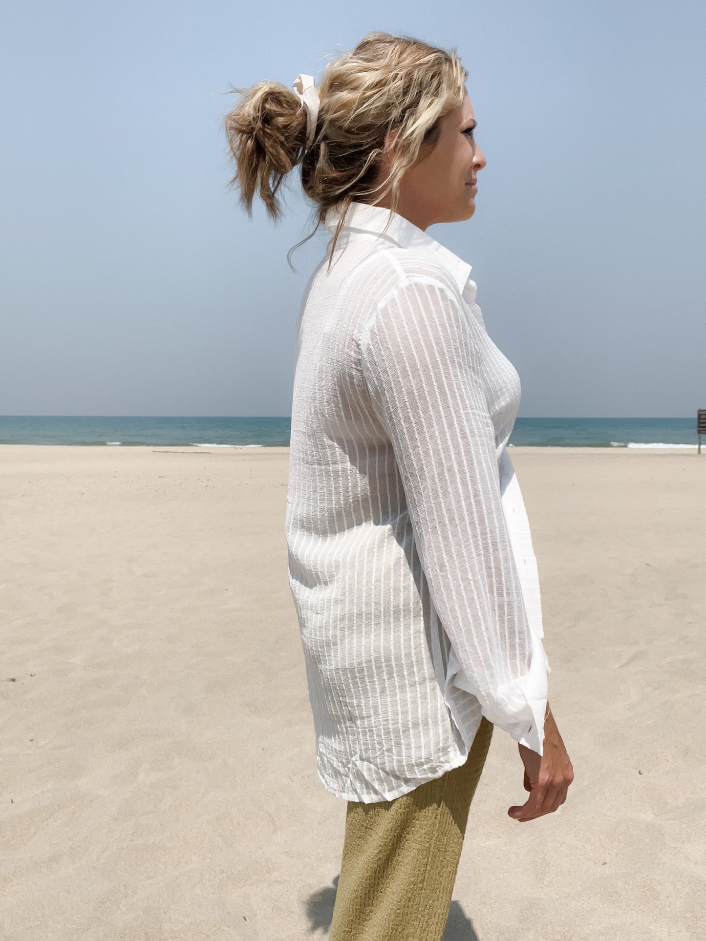 Peyton Texture Button Down Top