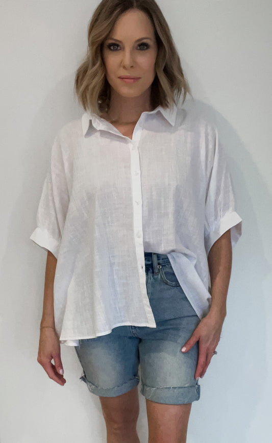 Cove Oversized Button Down Top