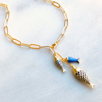 Lucky Catch Necklace-Blue