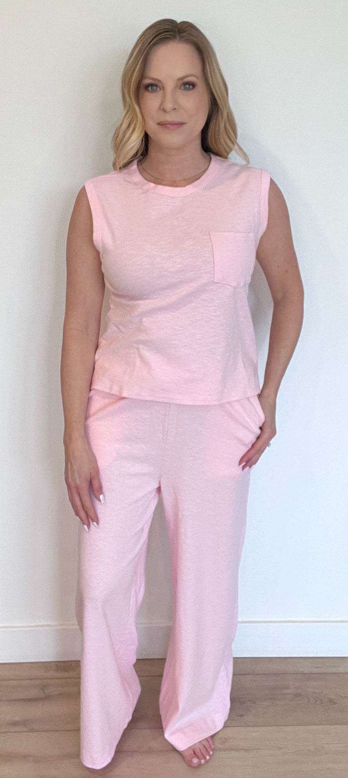 Blush Breeze Cotton Set-Pink