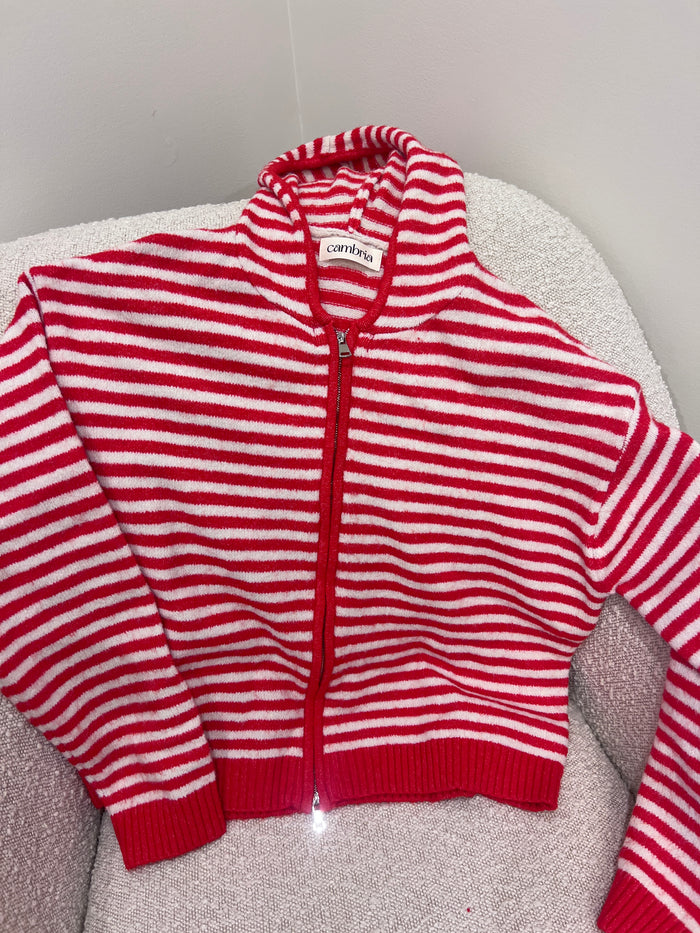 Shelby Zip-Up Hoodie-Cherry