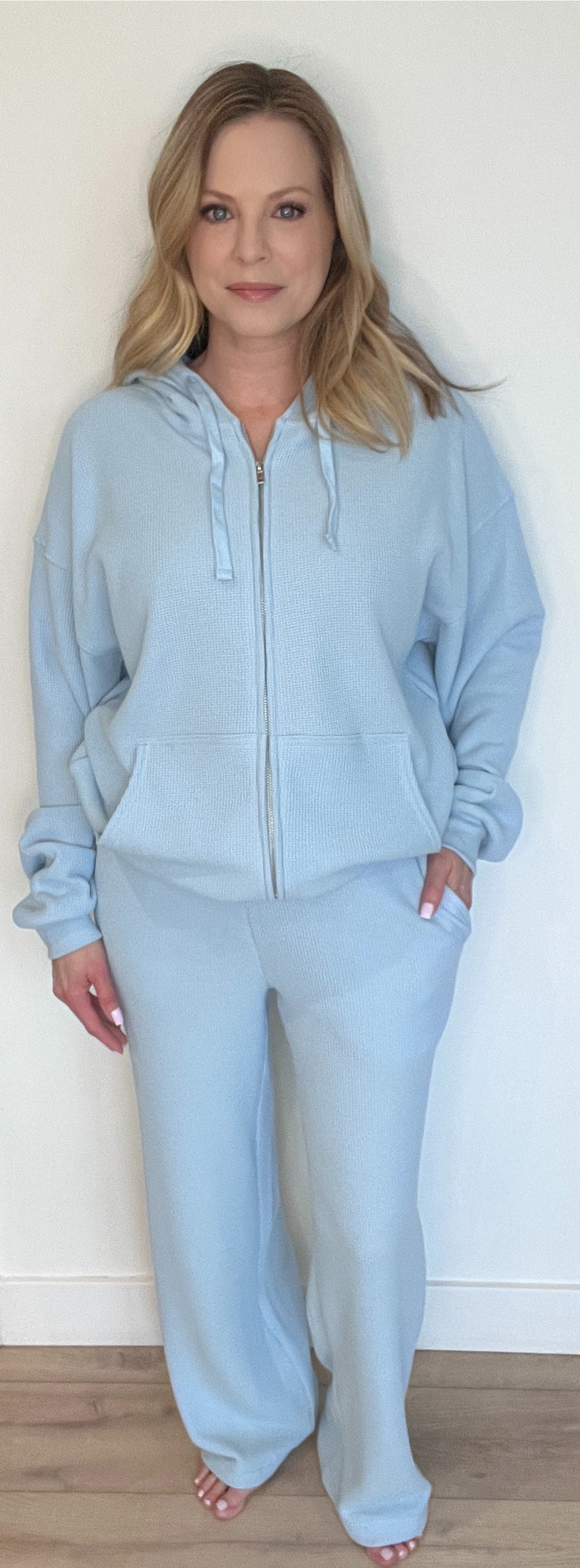 Saturdays Waffle Pant-Pale Blue