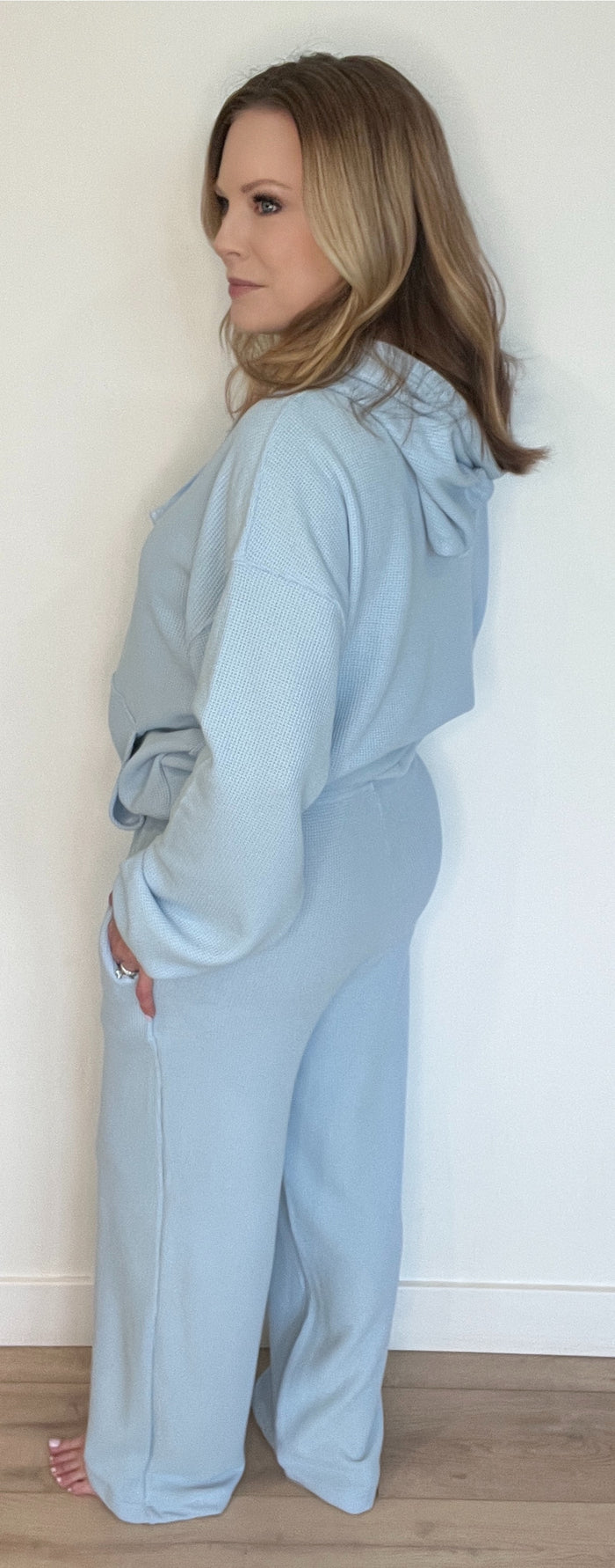Saturdays Waffle Pant-Pale Blue