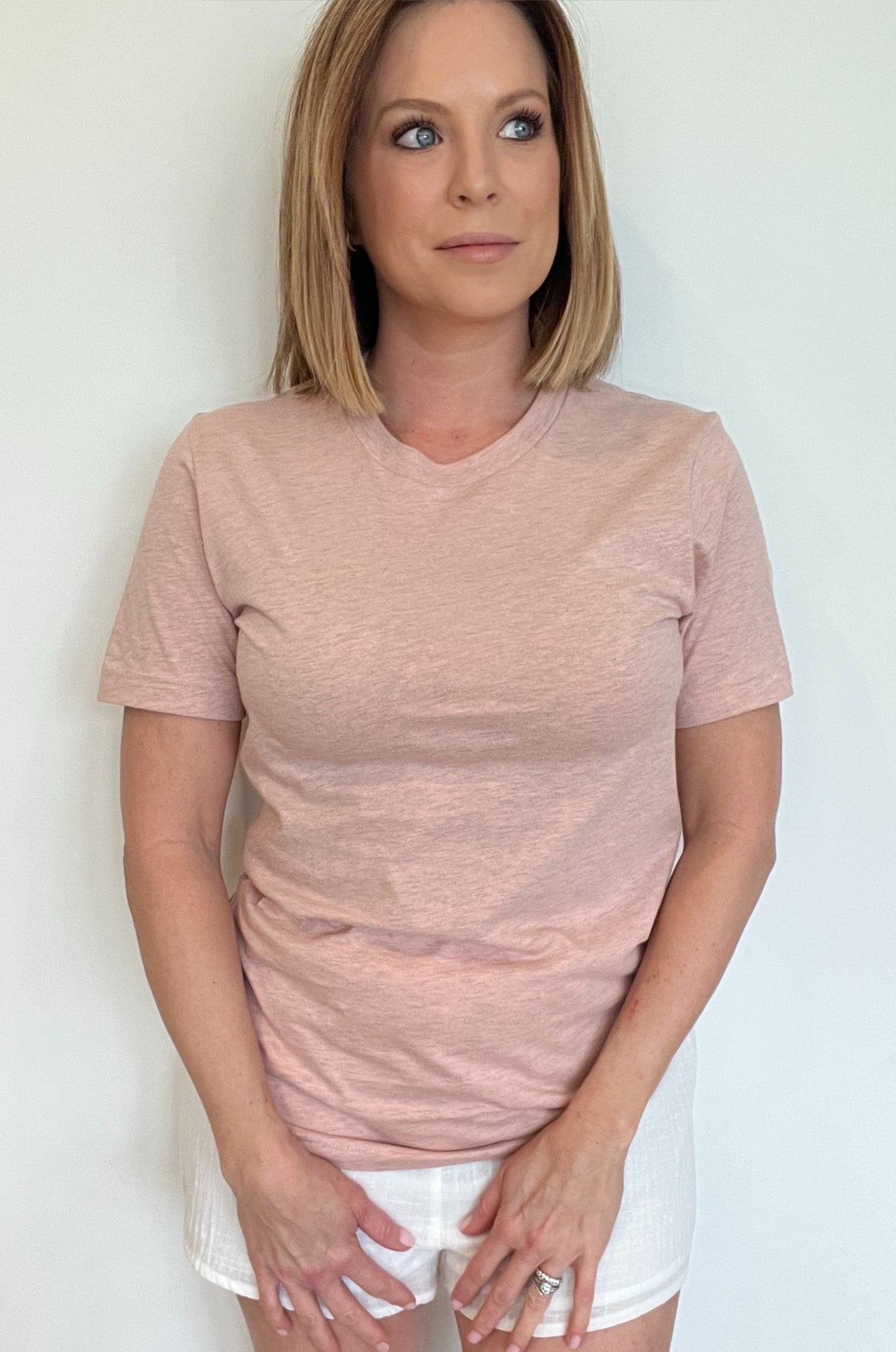 The Everyday Tee-Heather Peachy Pink