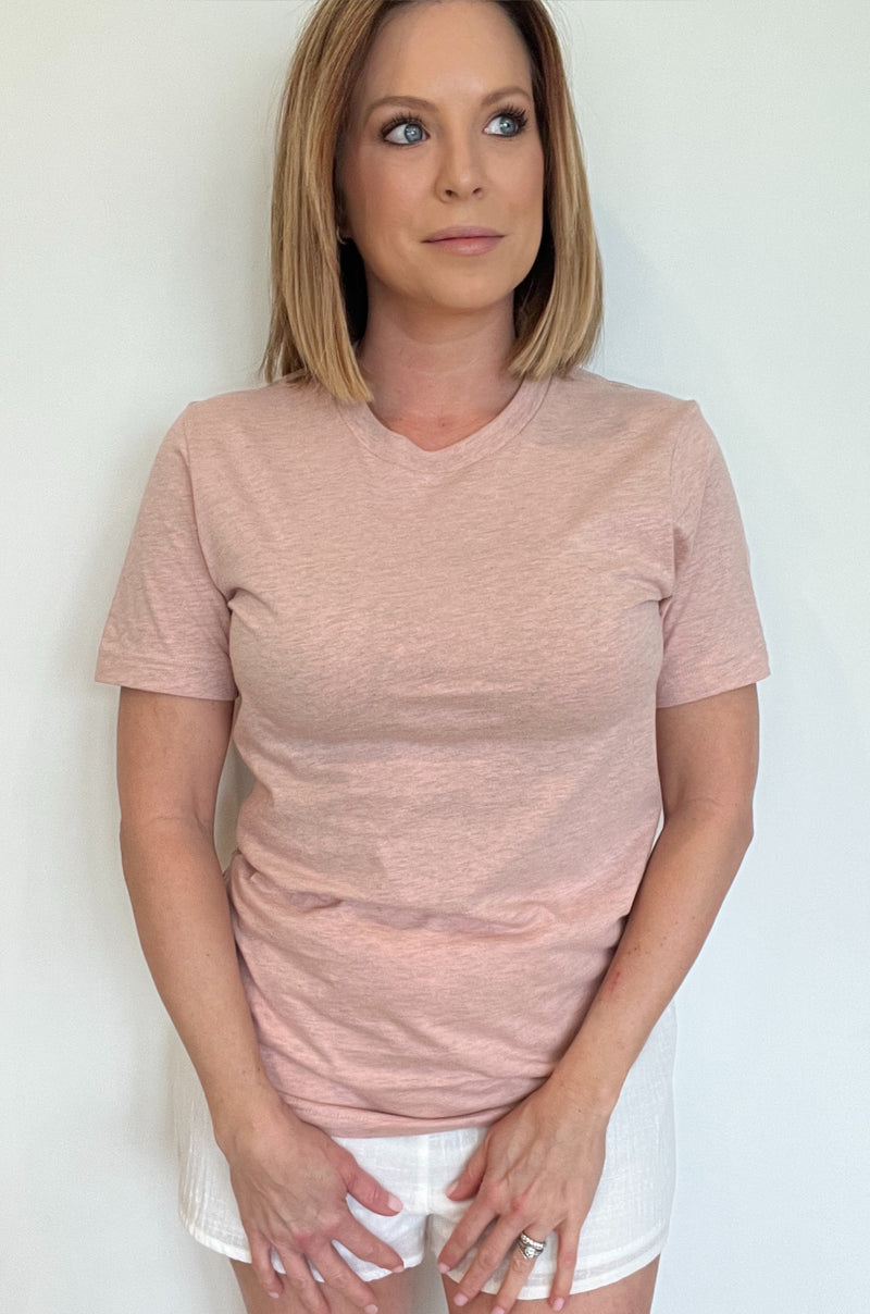 The Everyday Tee-Heather Peachy Pink