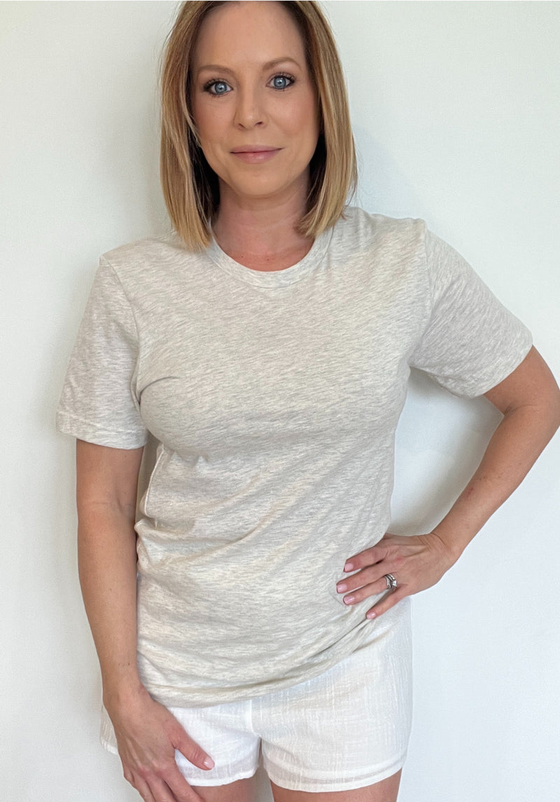 The Everyday Tee-Heather Natural