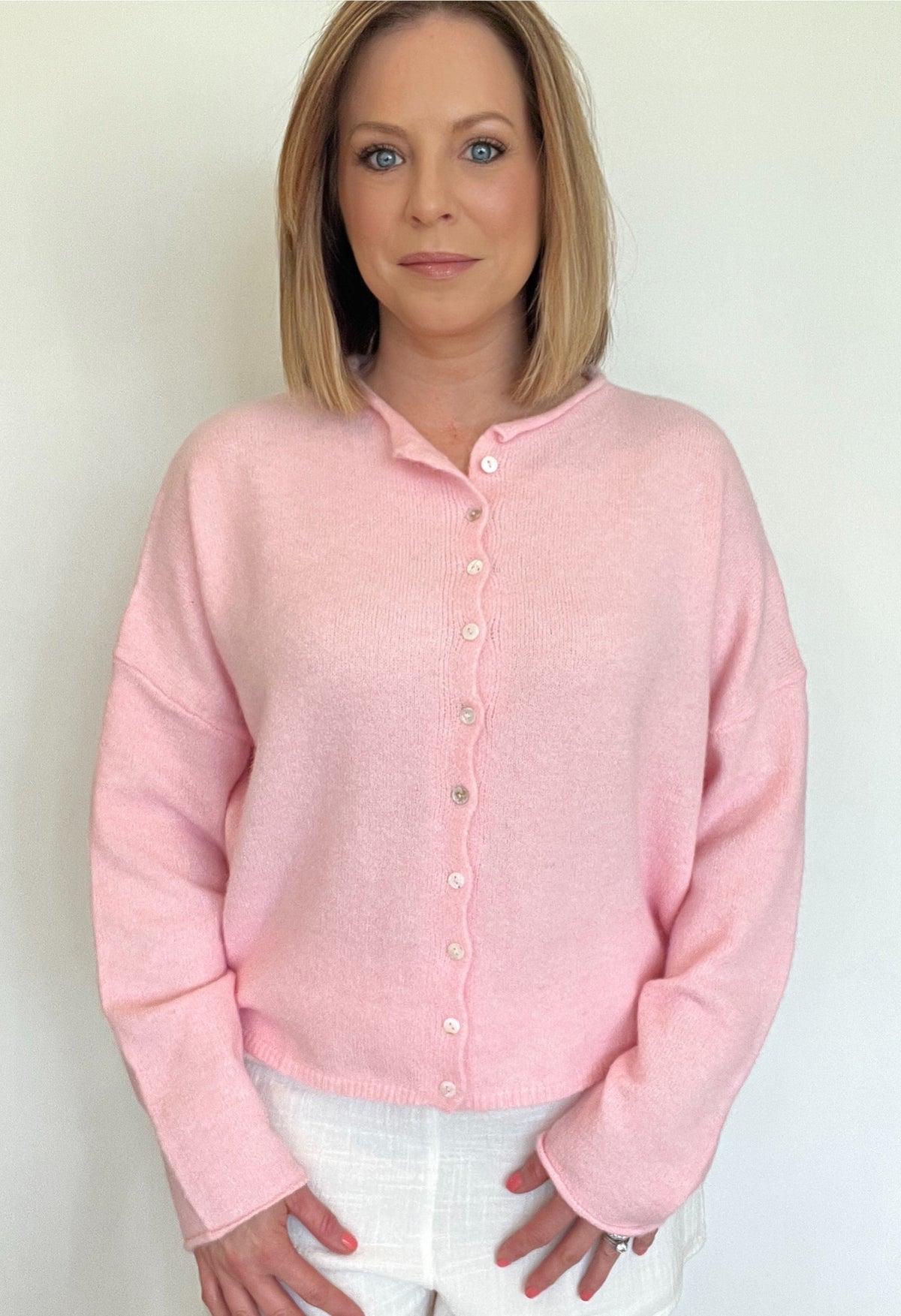 Shelby Cardigan-Baby Pink