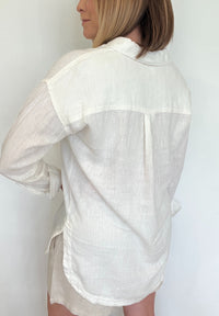 Seabreeze Button Down-Vintage White