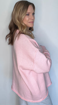 Boyfriend Oversized Sweater-Pink