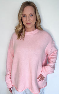 Boyfriend Oversized Sweater-Pink