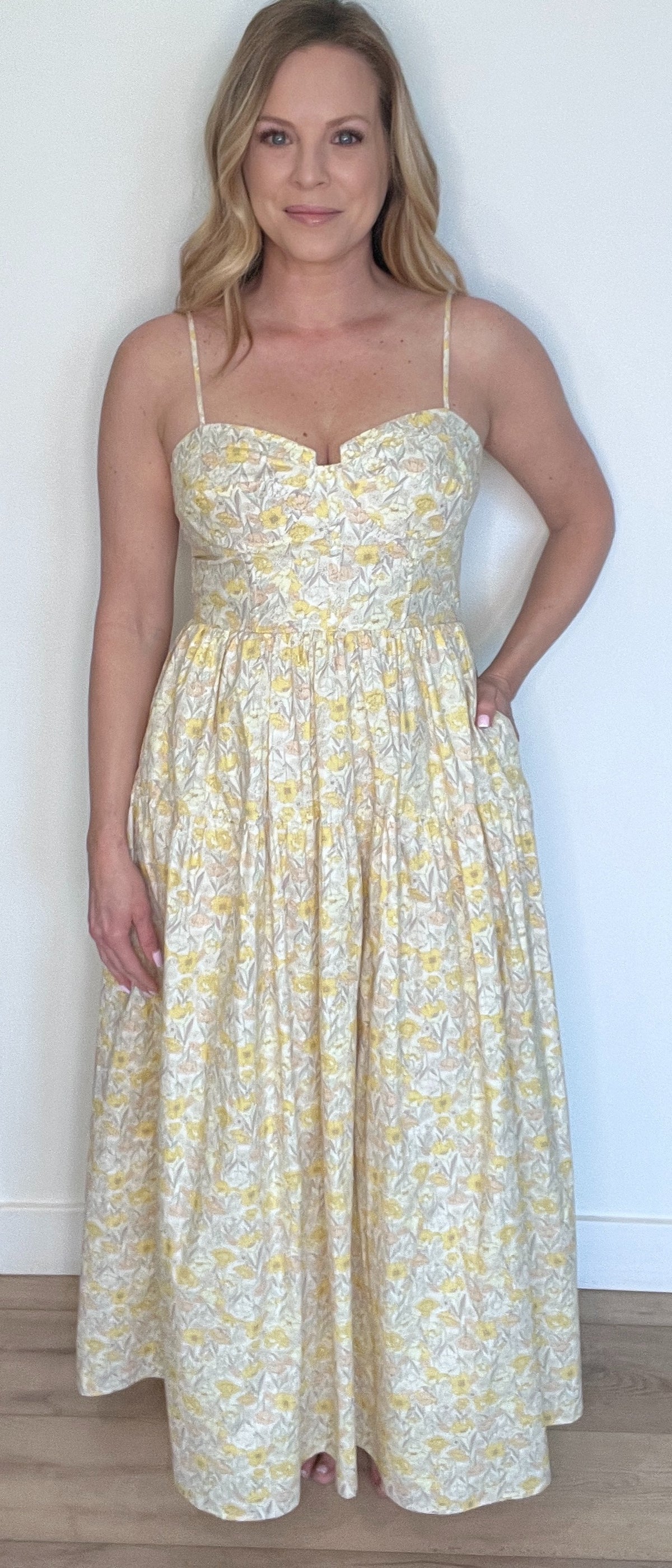 Meadow Bloom Maxi Dress-Yellow Multi