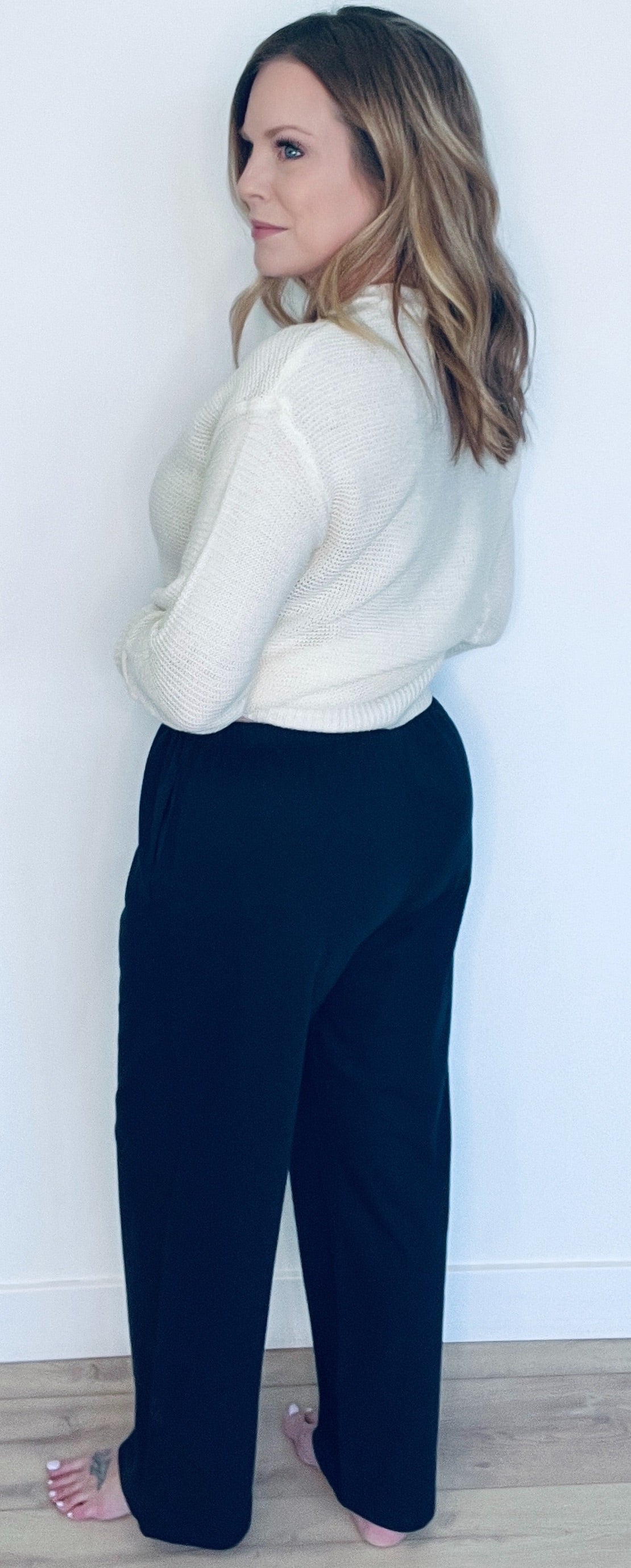 Essential Cotton Pants-Navy