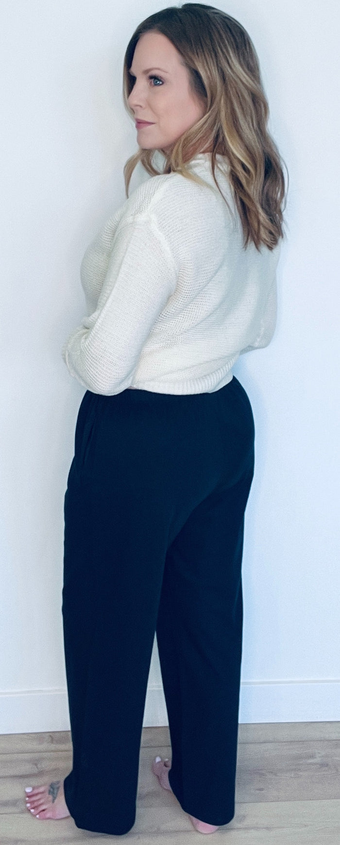 Essential Cotton Pants-Navy