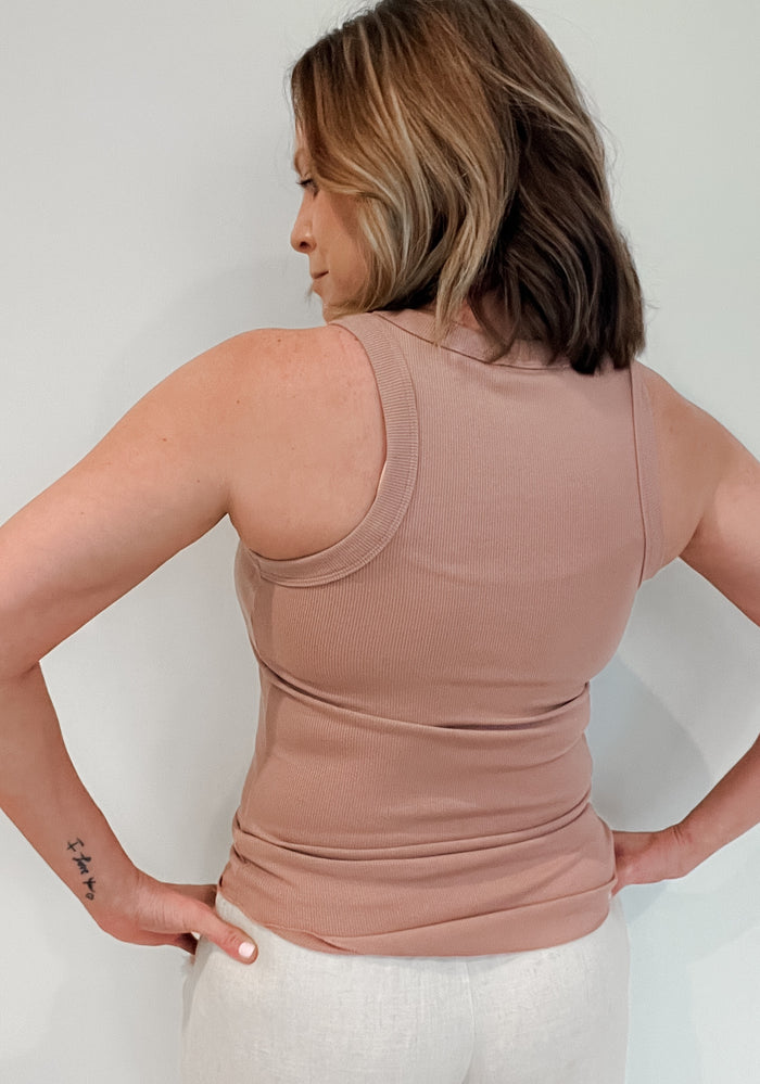 Toby Ribbed Tank-Ginger