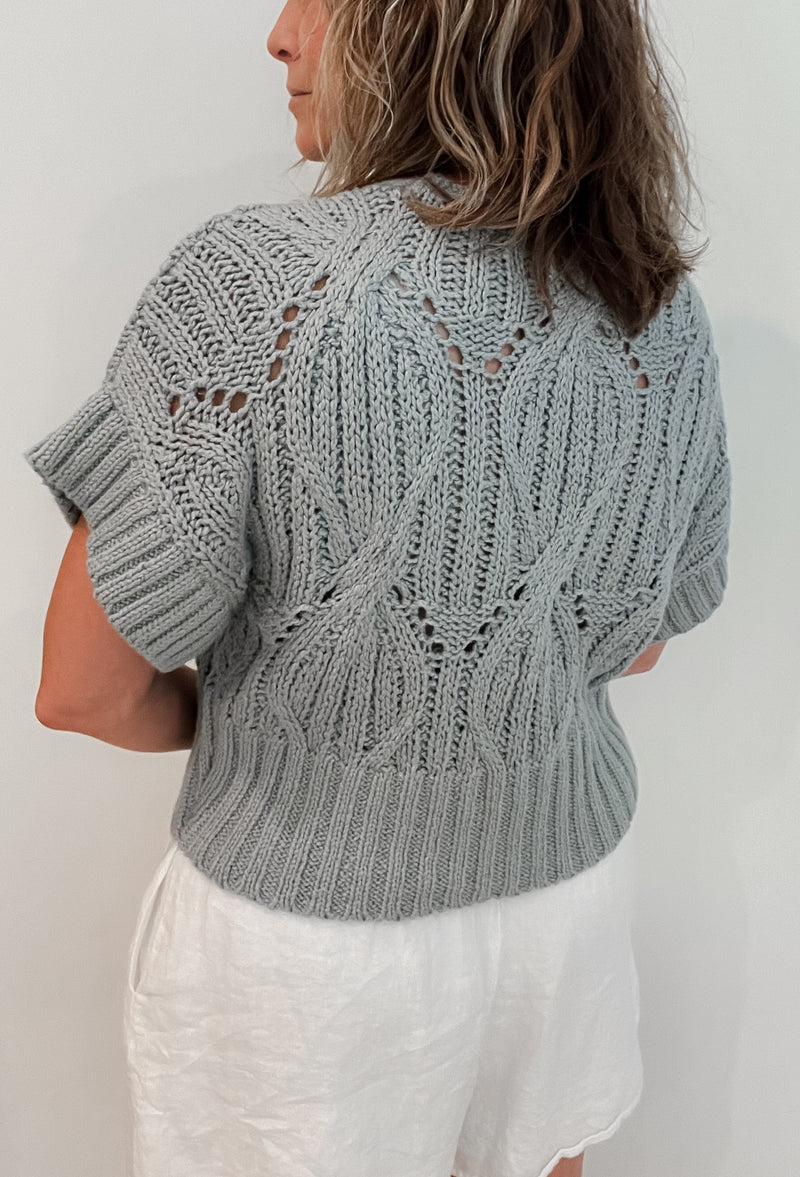 Blair Crochet Sweater-Dusty Sage