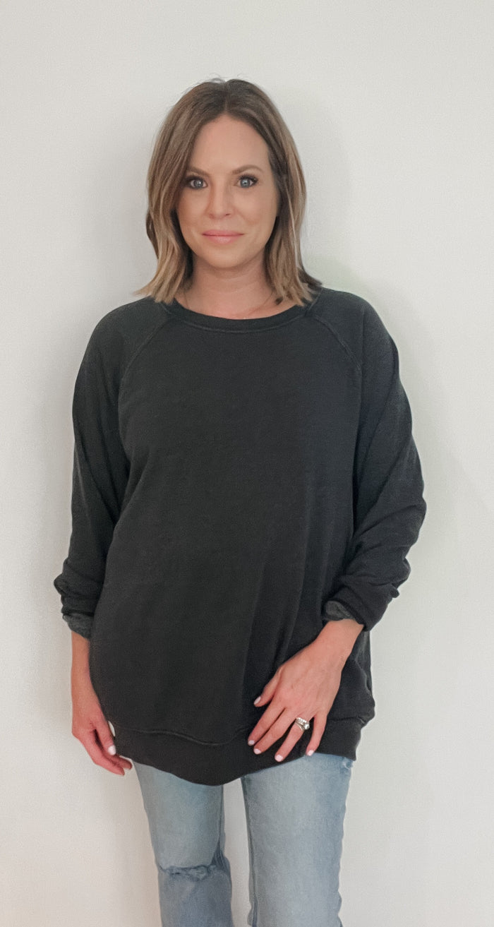 Hangout Sweatshirt-Washed Black