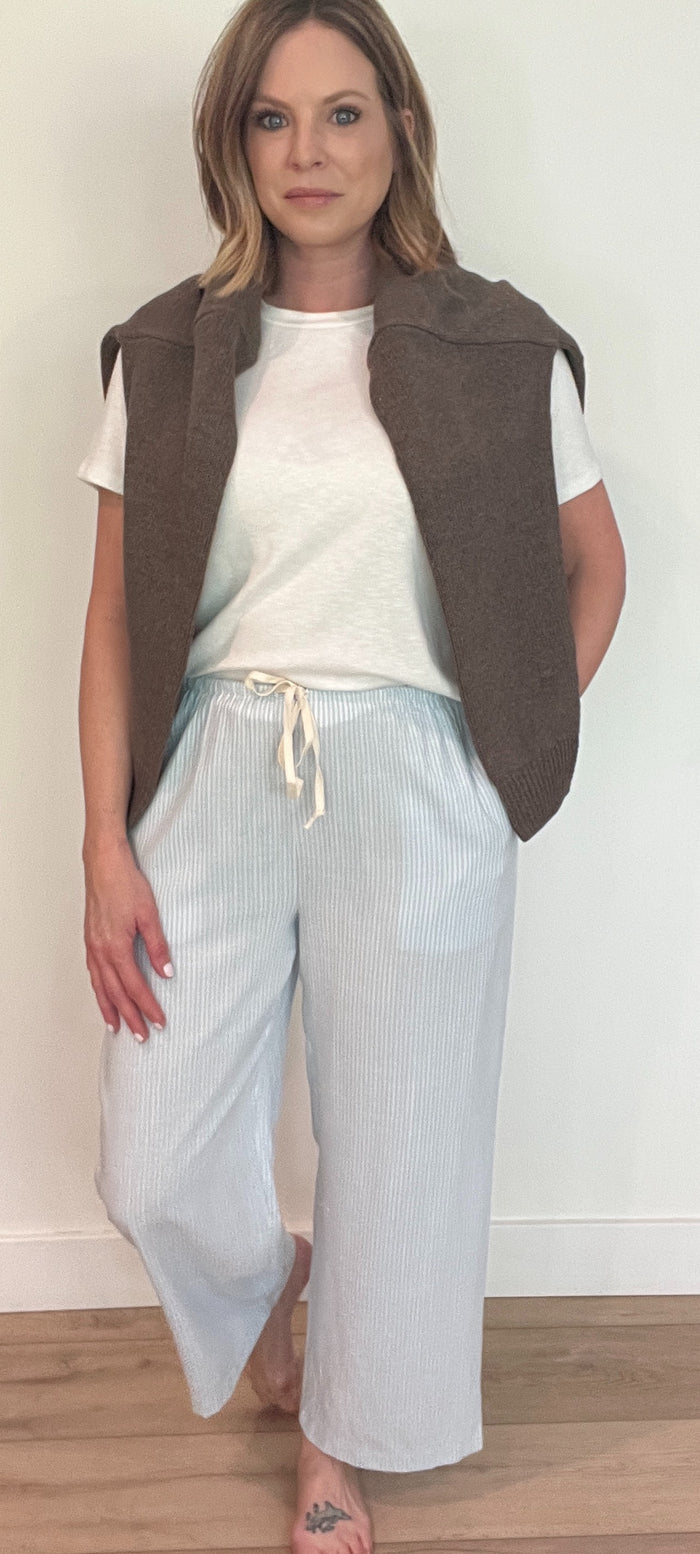 Summer Breeze Pants-Blue/White