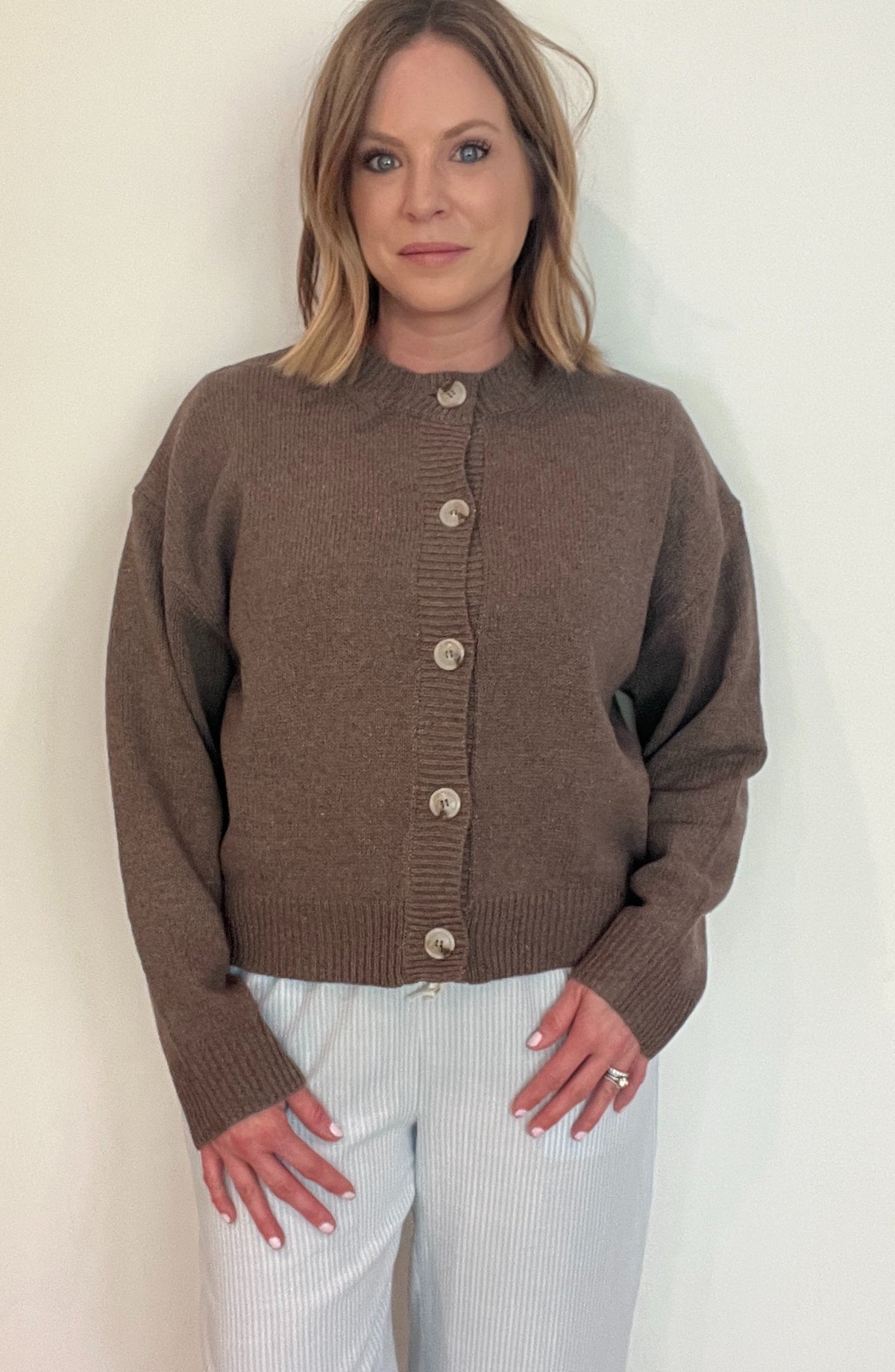 The Lucy Cardigan-Chocolate
