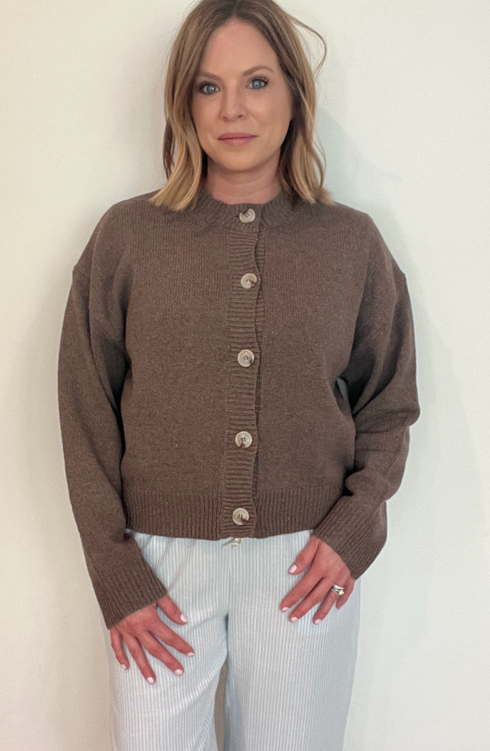 The Lucy Cardigan-Chocolate