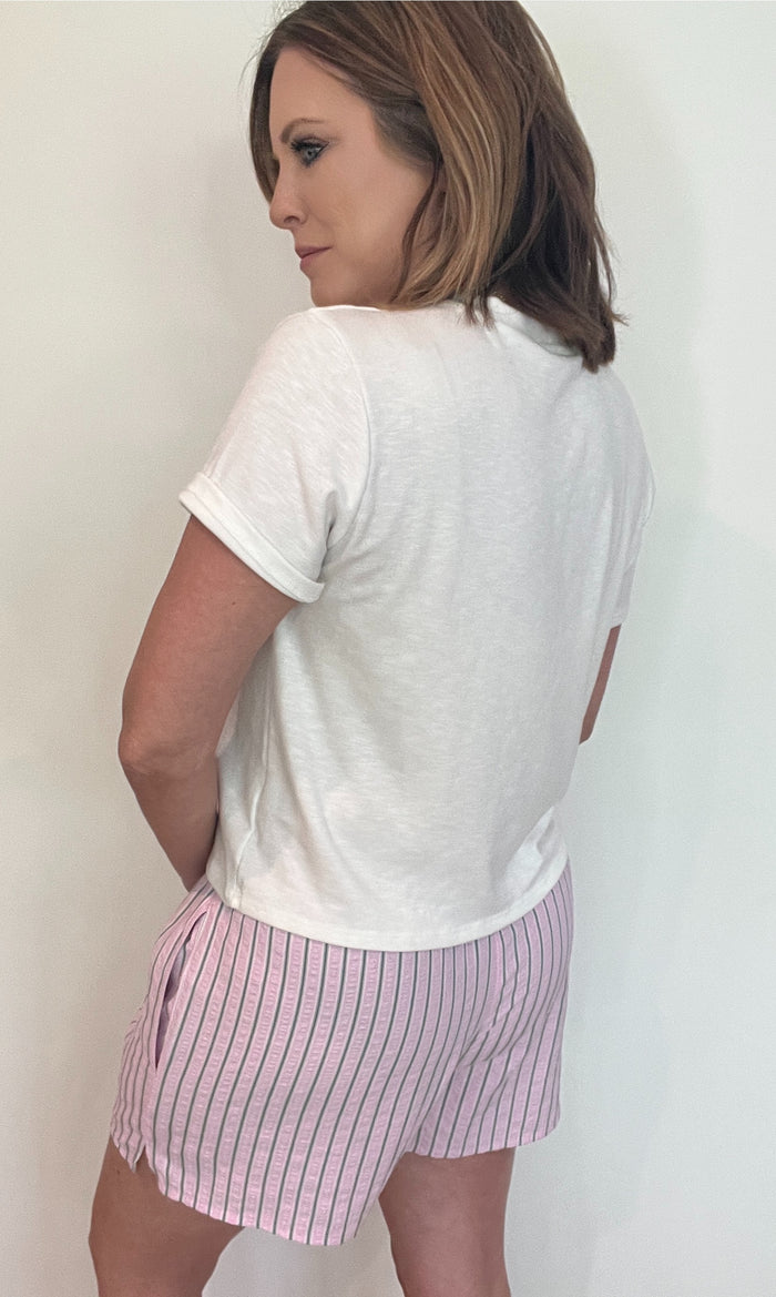 Shoretide Seersucker Shorts-Pink/Green