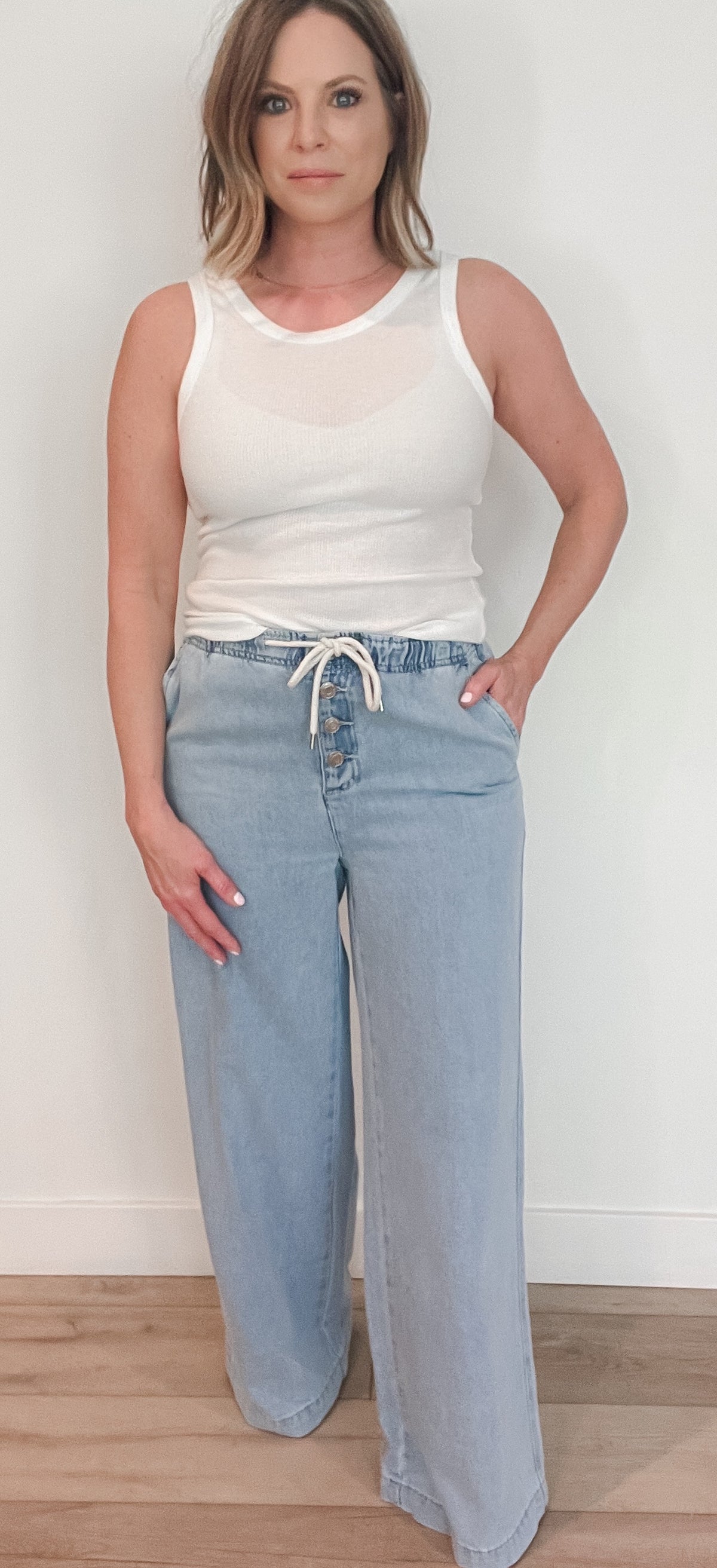 May Denim Pants-Light Wash