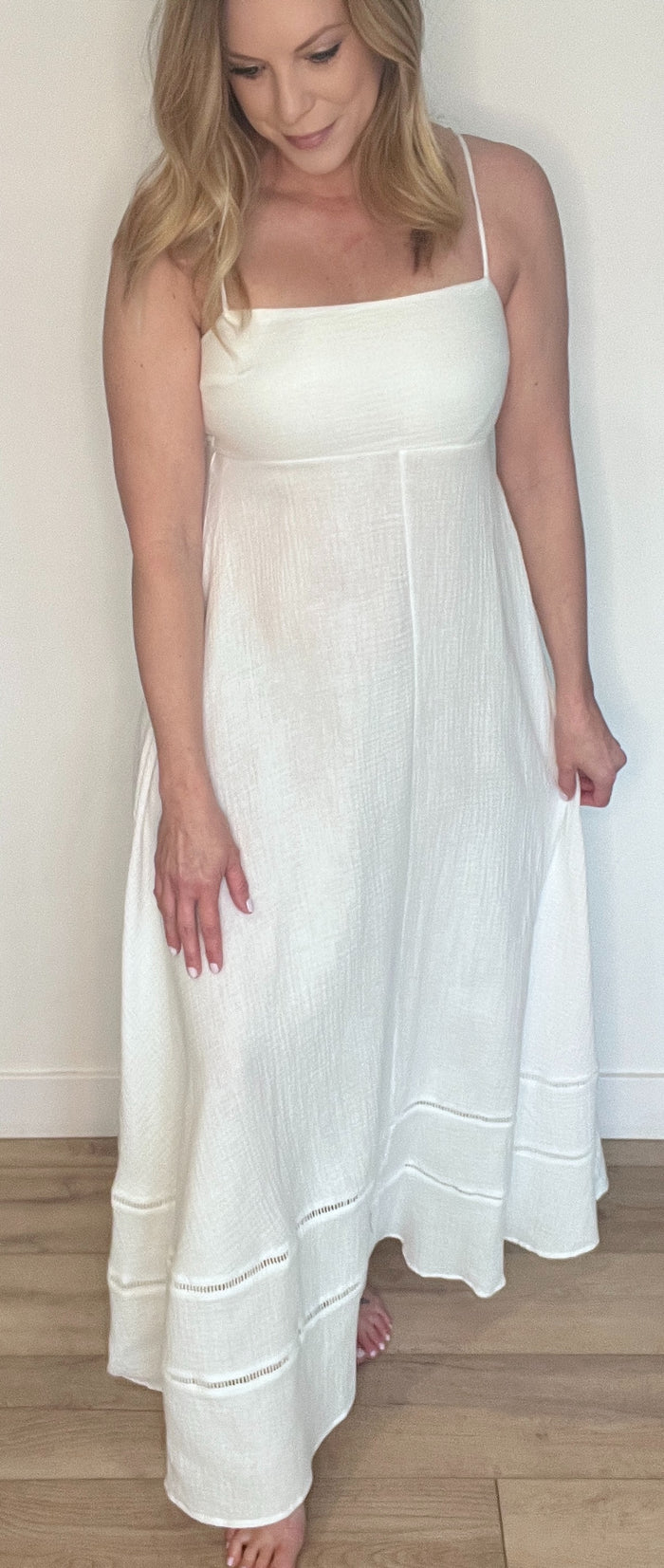 Sun-Drenched Cotton Dress-White