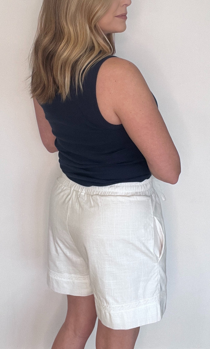 Soft Tide Cotton Shorts-Off White