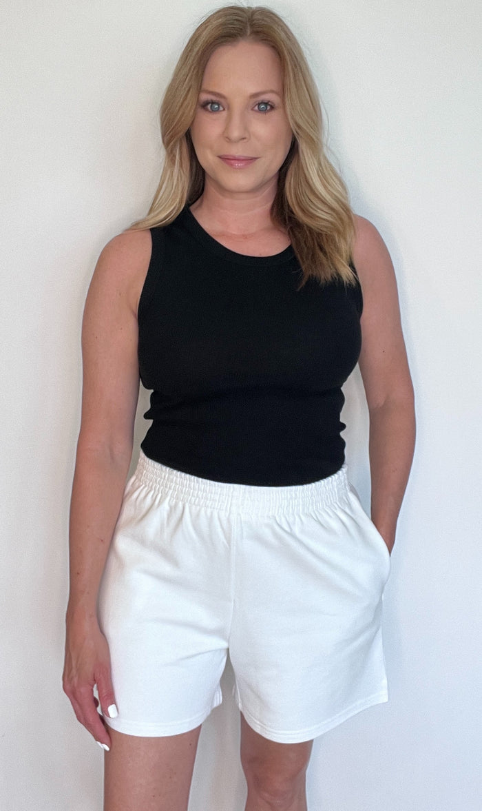 Sunday Cotton Shorts-White