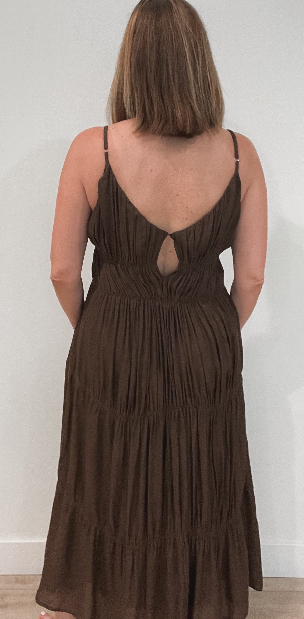 Kendra Midi Dress-Cocoa