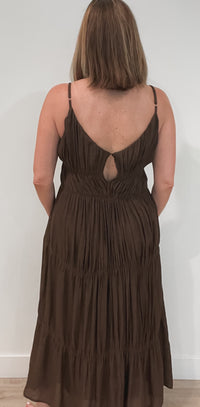 Kendra Midi Dress-Cocoa