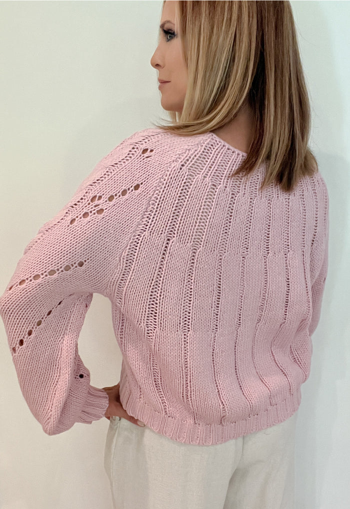 Tally Boatneck Sweater-Pink