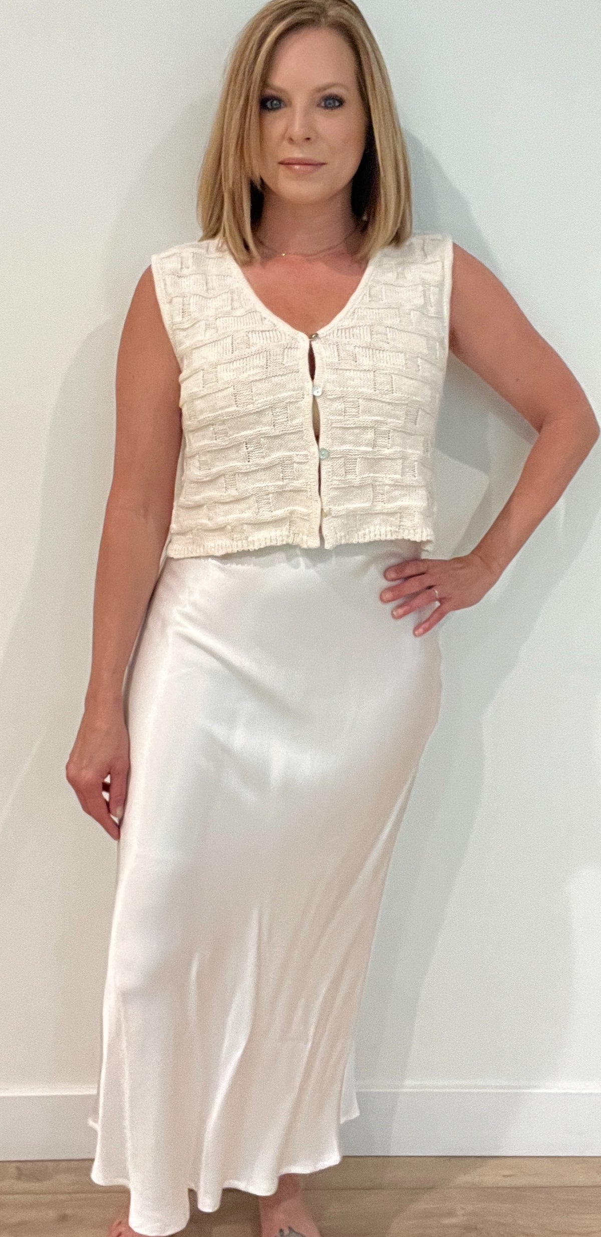 Kimberly Satin Skirt-Champagne