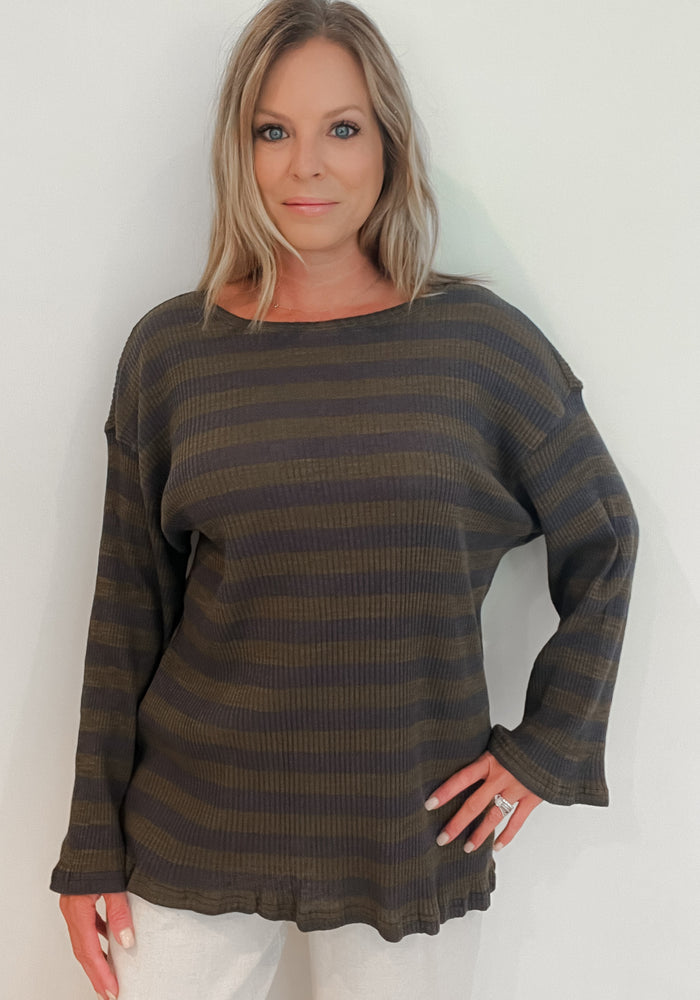 Willow Pullover-Olive/Charcoal