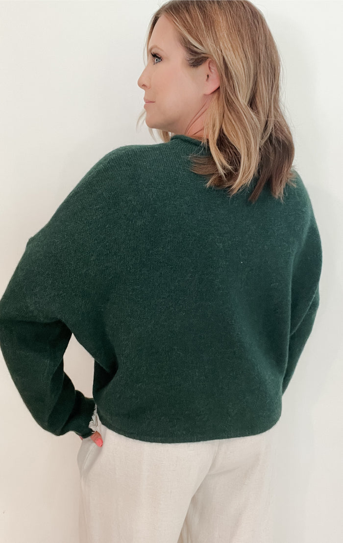 Shelby Cardigan-Forest Green