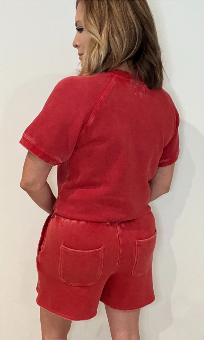 Jordan Sweat Shorts-Red