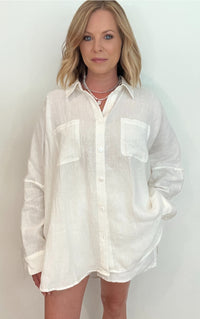 Endless Linen Button Down-Off White