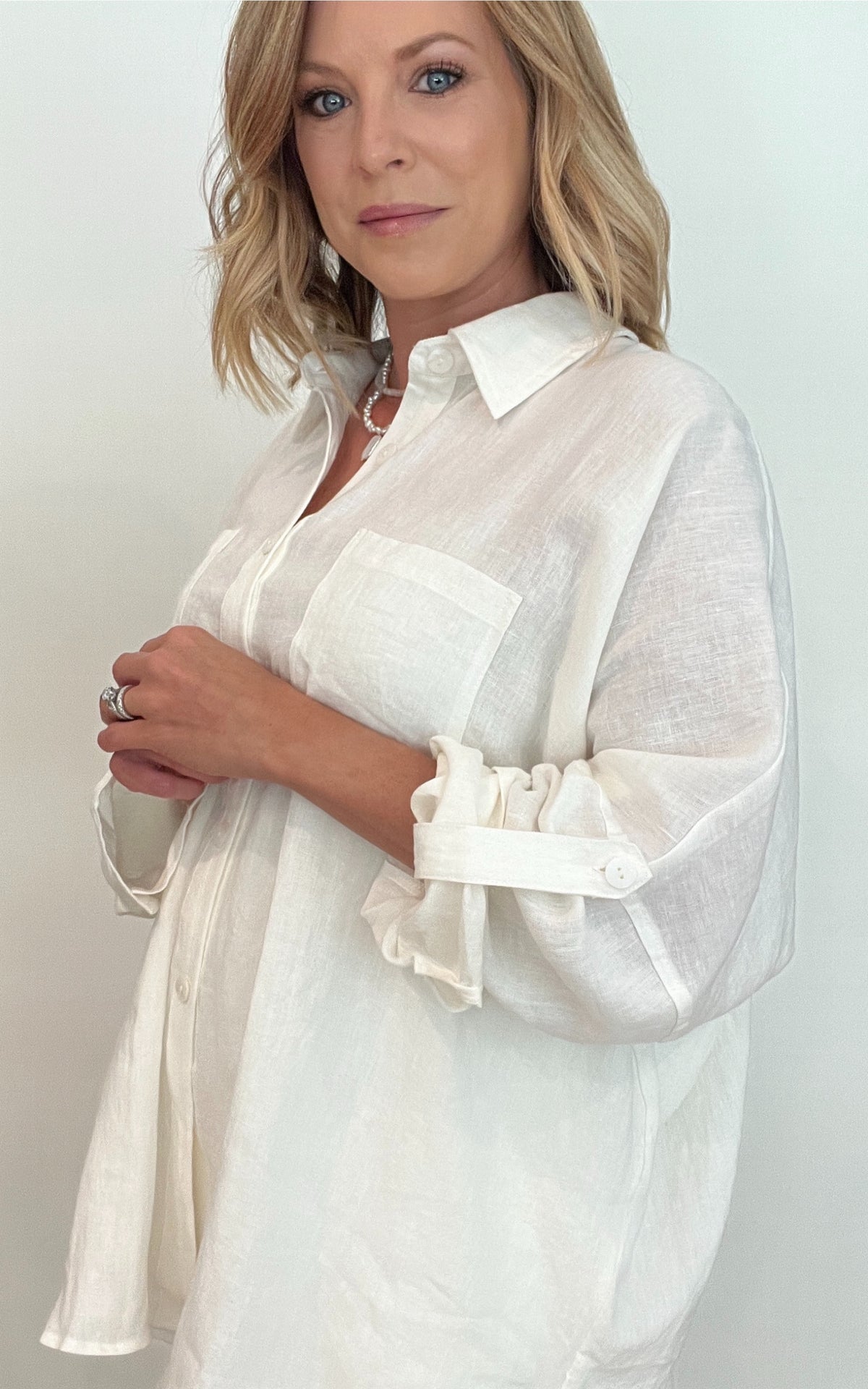 Endless Linen Button Down-Off White