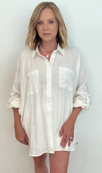 Endless Linen Button Down-Off White