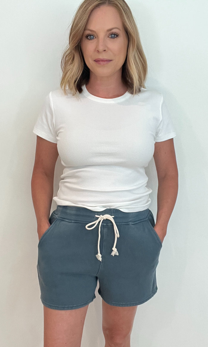 Charlotte Sweat Shorts-Blue
