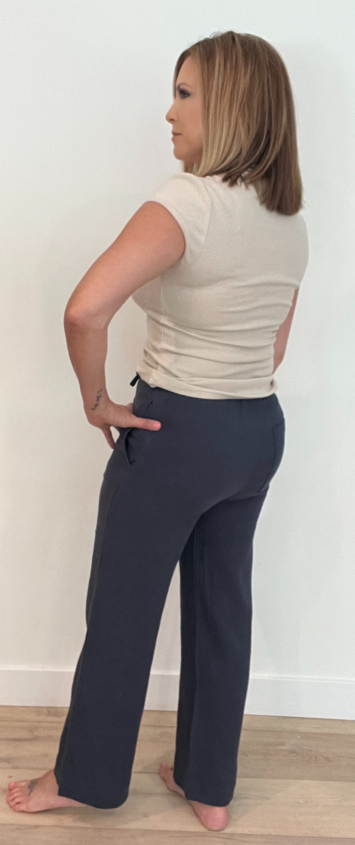 Afternoon Cotton Pants-Navy
