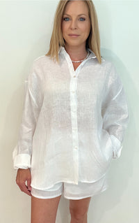 Offshore Linen Button Down-White