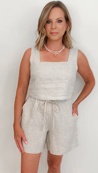 Endless Linen Shorts-Natutral