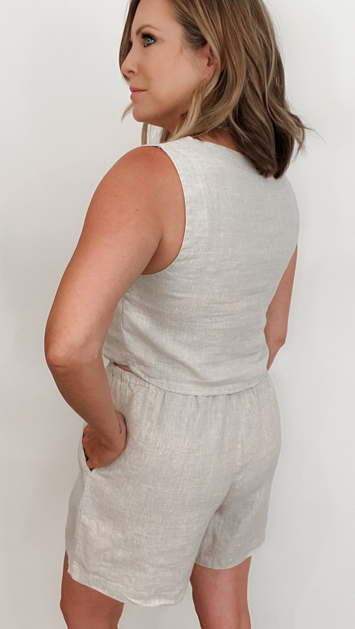 Endless Linen Shorts-Natutral