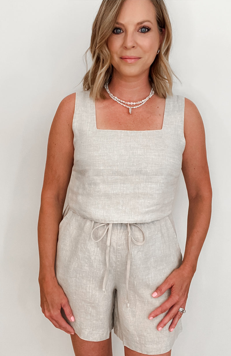 Endless Linen Tank-Natural