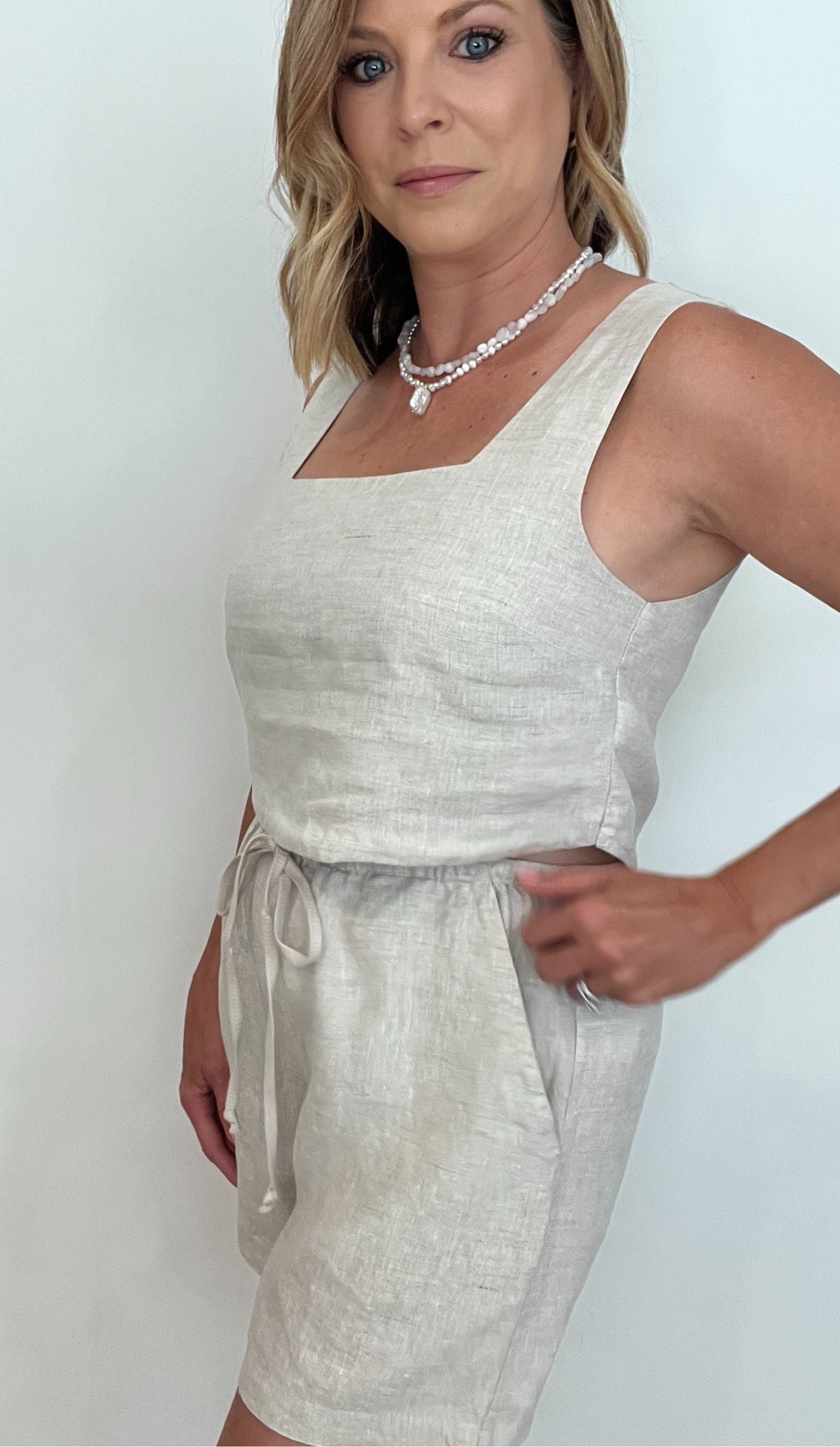 Endless Linen Tank-Natural