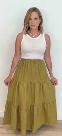 Solstice Maxi Skirt-Olive